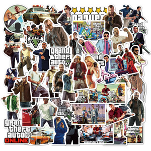 50 pièces jeu <span class=keywords><strong>Grand</strong></span> vol <span class=keywords><strong>Auto</strong></span> autocollants étiquette décorative pour bagages ordinateur portable guitare téléphone casque planche à roulettes autocollant étanche - Product Image 1