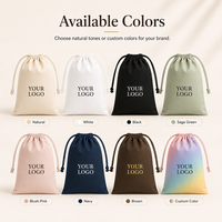 Sac en toile à cordon de serrage, sac anti-poussière en coton, pochette à bijoux avec logo personnalisé imprimé, différentes tailles, emballage cadeau, vente en gros