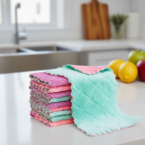 Chiffon de nettoyage de cuisine en microfibre Foamstar, carré, double face, séchage rapide, réutilisable, serviette multi-usages - Product Image 3