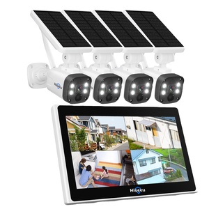 H.265 4MP 10 Inch Monitor Nvr Color Night Vision Surveillance Solar <b>Wireless</b> Cctv <b>Camera</b> with Nvr Set Home Security System - Product Image 1
