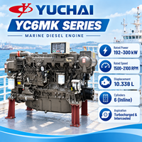 Moteur diesel marin principal SCDC YUCHAI série YC6MK 10.338L 6 cylindres en ligne, 192 kW à 300 kW, pour bateaux de pêche et bateaux de travail, avec certification CCS
