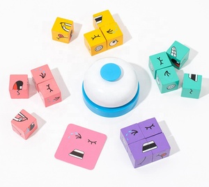 Cube d'expressions faciales en bois pour enfants, jeu de bureau amusant parent-enfant, jouet éducatif précoce pour développer l'intelligence - Product Image 5
