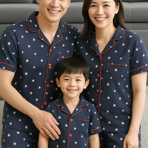HUOYOUNG Ensemble de pyjamas familiaux personnalisés 2 pièces Vêtements de nuit pour maman et bébé moi Ensemble de pyjamas assortis pour la famille en coton doux et modal bambou - Product Image 2
