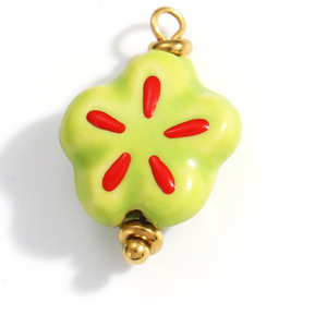 Breloques en émail mignonnes de dessin animé, pendentifs en acier inoxydable patte de chat, cœur, fleur, chien, accessoires de bijoux pour colliers DIY - Product Image 3