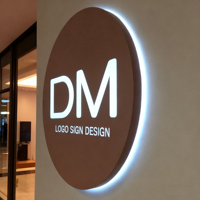 Boîte à lumière rétroéclairée en acrylique ronde à double face, personnalisée, professionnelle, avec éclairage LED 3D, pour la décoration d'événements