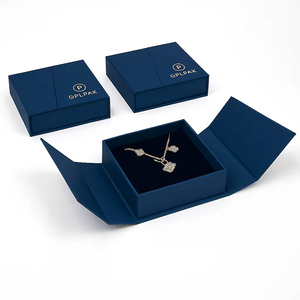 Hải quân màu xanh sang trọng hộp đồ trang sức từ đôi cửa Nhẫn cưới Hộp quà tặng thanh lịch trình bày trường hợp cho Nhẫn đính hôn - Product Image 2