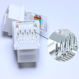 Adaptateur de connecteur jack trapézoïdal <span class=keywords><strong>RJ45</strong></span> Cat5e sans outil avec schéma de câblage à code couleur Snap in Stand Face Plate Modular Jack <span class=keywords><strong>Rj45</strong></span> - Product Image 3
