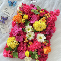 Dinding Bunga Buatan Sutra Buatan Tangan Mawar Eucalyptus Babys Breath Latar Belakang Floral untuk Dekorasi Pernikahan Hotel Restoran