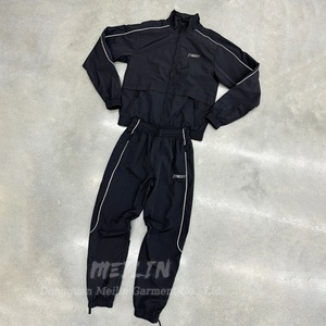 Factory Custom 3m Reflective Suit Set <b>Zip</b> <b>up</b> <b>Jacket</b> Jogger Set Nylon Track Pants Lightweight Polyester Tracksuit Windcheater Set - Product Image 2
