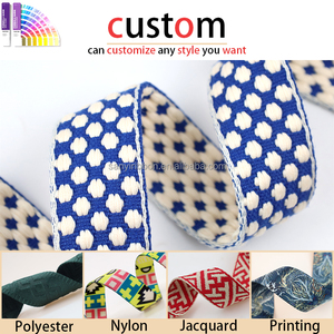 Custom Two-Tone Heavy 1 1/<strong>2</strong> <strong>Inch</strong> Polyester <strong>Cotton</strong> <strong>Webbing</strong> Strap Luxury Bag Strap with Polka Dot Pattern for Bags - Product Image 2