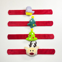 Nouveau bracelet claquant en peluche de Noël, jouet décoratif pour enfants, bracelet à pression pour fête de Noël, ornement de fête, petit cadeau pour enfants