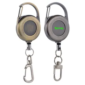 Outdoor Fishing Backpack Key chain Mobile phone Rope Retractable Magnetic KeyChain Tools Badge Reel With Led Light