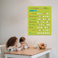 Planificateur quotidien décoratif pour enfants, tableau de tâches magnétique avec design Art Déco pour organiser les tâches et les responsabilités quotidiennes