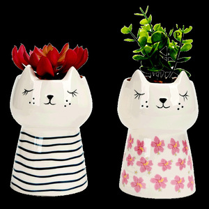 Pot à succulentes en céramique en forme de chat, fournisseur direct pour le marché transfrontalier, vente en gros - Product Image 4