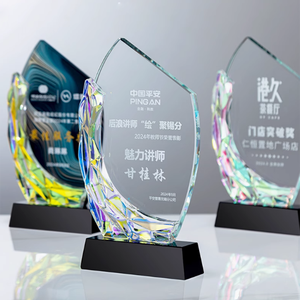 Trofeo di cristallo trofeo di vetro della barca a vela trofei galvanici splendente commemorazione del premio d'onore aziendale - Product Image 3