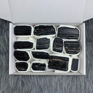 Wholesale high quality natural gemstone rough black tourmaline with box for healing