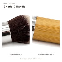 Pinceau de maquillage professionnel avec manche en bambou, poils synthétiques dégradés, virole argentée, pinceau cosmétique pour le visage, personnalisation OEM