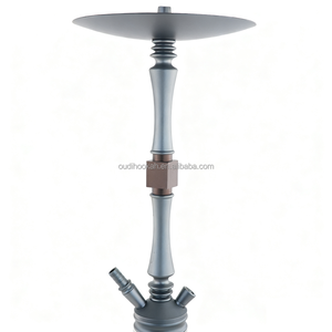 Color gris al por mayor mejor medio aluminio Hookah Shisha nuevo estilo silicona Hookah manguera accesorios para fumar - Product Image 4