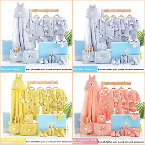 Ropa Unisex para Bebés Utilizable Todo el Año Estampado Redondo Boutique100 % Algodón Puro Nuevo Conjunto de Regalo para Madre Ropa de Bebé con Envoltura - Product Image 2