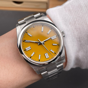 Montres mécaniques automatiques 41 mm en métal doré avec lunette lisse, cadran bleu turquoise, date, montre de luxe pour <span class=keywords><strong>homme</strong></span>, montre sportive - Product Image 6