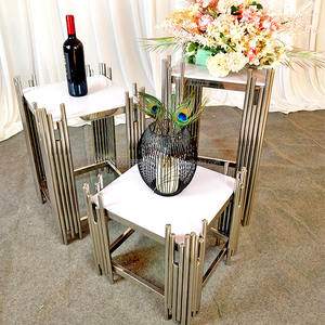 FURUN Usine Directe Gâteau En Métal Plinthe Stand Moderne Pilier Carré Cylindre Dessert Table pour Mariage Événement Décor - Product Image 6