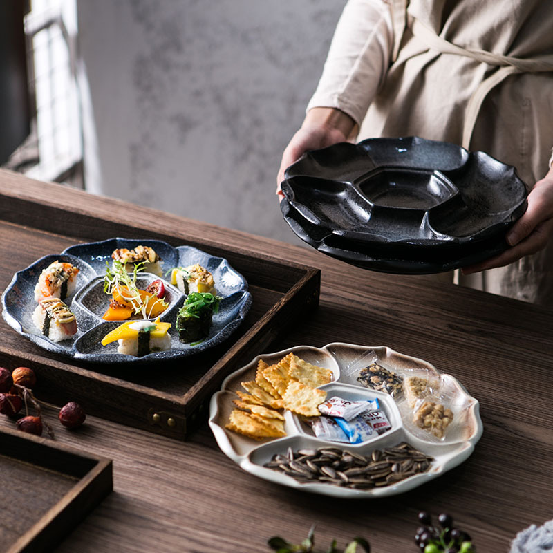 Japanese-style Ceramic Four-Grid Breakfast Side Dishes