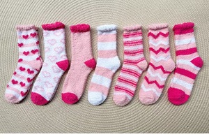 <strong>Wholesale</strong> Autumn Winter Warm Fluffy Coral Fleece Floor <strong>Socks</strong> - Heart Pattern Home Sleep <strong>Socks</strong> - Product Image 4