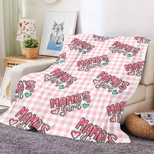 Manta de Franela Mini Personalizada con Estampado de 'Hijo de Papá y Niña de Mamá', Mantas Suaves de Felpa, Regalos para el Día del Padre y de la Madre - Product Image 1