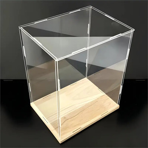 <span class=keywords><strong>Vitrine</strong></span> en acrylique transparent avec base en bois Assembler une <span class=keywords><strong>vitrine</strong></span> de protection de support de boîte en acrylique pour <span class=keywords><strong>Figurines</strong></span> de souvenirs de collection - Product Image 6