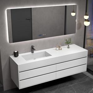 New Gray Modern Wall Mounted Bathroom <b>Vanity</b> LED Smart <b>Mirror</b> Moistureproof and Waterproof Stone Countertop - Product Image 6