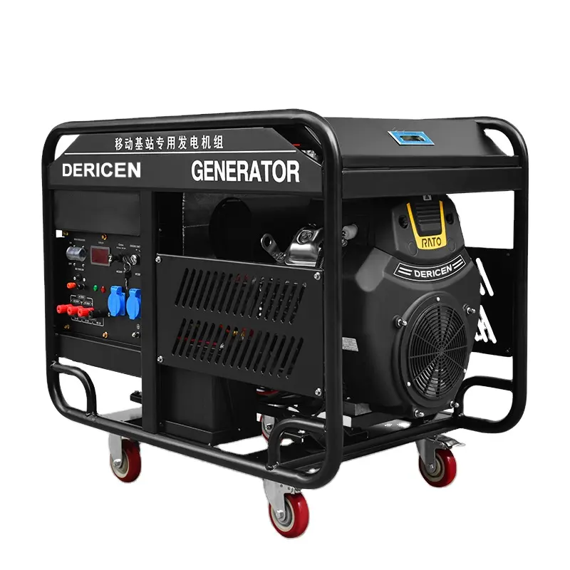 Dericen Chinaホットセール10KW3相発電機セット220/380ボルトガソリンエンジン発電機