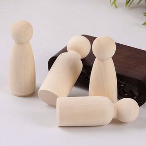 Figurine en bois 75mm, couleur naturelle, jouet créatif à peindre pour enfants, jouets de dessin - Product Image 1