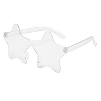 Lunettes de soleil étoile sans monture couleur bonbon - Lunettes bouclier originales et amusantes, accessoires de fête et de festival pour femmes et hommes