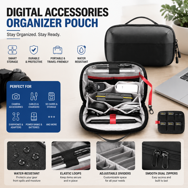 Multifunctional Travel Digital Accessories Storage Bag Lightweight Waterproof Electronics Cable Organizer Case