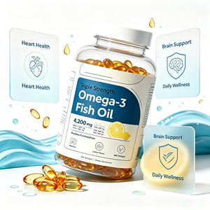 Gélules à marque privée triple concentration d'<span class=keywords><strong>huile</strong></span> <span class=keywords><strong>de</strong></span> <span class=keywords><strong>poisson</strong></span> Oméga-3 4200mg avec EPA 1200mg DHA 900mg pour le soutien cardiaque et cérébral OEM - Product Image 2