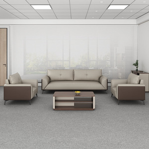Divano da <span class=keywords><strong>Ufficio</strong></span> Moderno in Pelle con Set Tavolino a Tre Posti <span class=keywords><strong>per</strong></span> Soggiorno, Reception, Hotel, Sale Riunioni e Aree Relax - Product Image 3