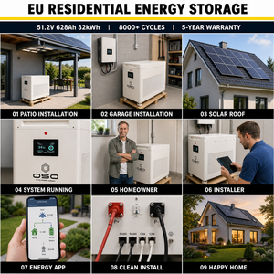 Batería Lifepo4 QSO Eu Stock 32Kwh 48V, Paquete <span class=keywords><strong>de</strong></span> Baterías Todo en Uno, 4nrgy Pl Magazyn Energii 32Kw 30 32 Kwh KW 30Kwh 51.2V 628Ah, Batería <span class=keywords><strong>de</strong></span> Litio AKKU - Product Image 6