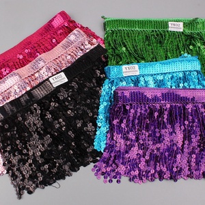 Chiều Rộng 17Cm Đa-Màu Sắc Sequins Tua Nhảy Trang Trí Thêu Fringe Ren Quần Áo May Phụ Kiện Ren Cắt Tỉa Cho Ăn Mặc - Product Image 1