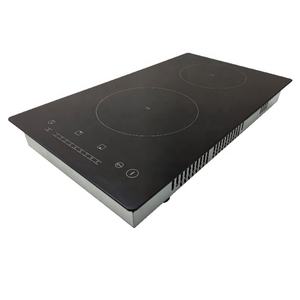 Electrodomésticos de Cocina Integrados en la Encimera, 2 Hornillas Dobles Híbridas, Estufa Eléctrica de Cerámica para Camping - Product Image 1