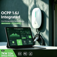 Chargeur de véhicule électrique résidentiel 7 kW Type 2 Smart Wallbox avec application OCPP, RFID, IP65, CE, FCC, câble de 5 m, garantie OEM usine 18 mois