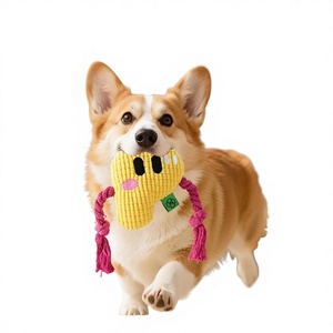 Jouet à mâcher pour chien en polyester durable, design exclusif, écologique, style dessin animé, lettres de l'alphabet, corde de mastication pour soulagement et nettoyage des dents - Product Image 1