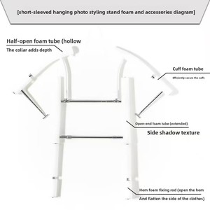 Hiệu quả ngắn tay ảnh Treo giá sáng tạo quần áo chụp Prop Móc Kiểu dáng Giá mô hình hiển thị - Product Image 5