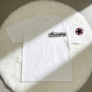 T-shirt à manches courtes en coton rétro avec écusson étoile 230 <span class=keywords><strong>g</strong></span>, col rond, 2026, nouveau t-shirt en coton distinctif pour hommes - Product Image 5