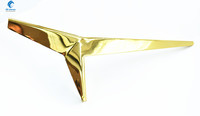 Pieds de chaise de salle à manger en métal doré moderne et décoratif, en forme de triangle, pour canapé d'angle, vente en gros