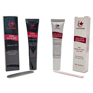 Lot de 2 tubes de colle à ongles en résine gel, sans besoin de lampe UV, pour ongles artificiels à presser, extra forte, séchage rapide, longue tenue, <span class=keywords><strong>kit</strong></span> + dissolvant - Product Image 2