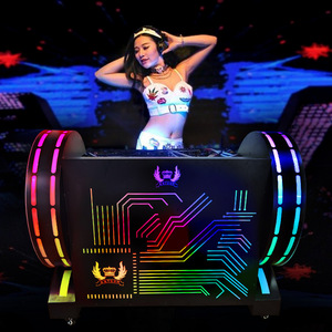 Cabine DJ portable avec éclairage LED, support de scène pour fêtes et karaoké - Product Image 3