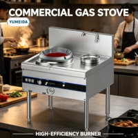 Cuisinière à gaz professionnelle haute performance avec brûleur wok sur pied en acier inoxydable pour les besoins de cuisines de restaurants très fréquentés
