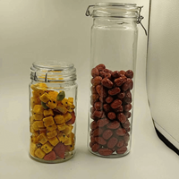 Haute qualité large bouche Fermentation bouteille jus bouteille en verre conteneur alimentaire stockage bocaux en verre carrés avec bouchon supérieur pivotant