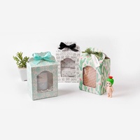 Boîte cadeau personnalisée avec impression de logo, motif cactus, poignée en forme de gable, pour bonbons, biscuits, emballage de cadeaux de mariage ou de fête