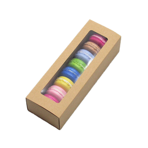 กล่องบรรจุภัณฑ์คุกกี้พร้อมกล่องมาการองกระดาษคราฟท์สีขาวแบบปรับแต่งได้ - Product Image 2